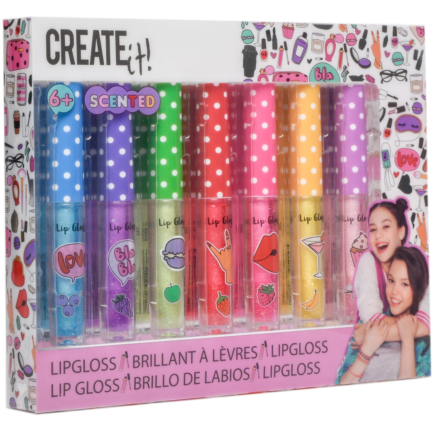 Create It! Lipgloss Met Glitter & Geur 7-dlg Display - 84144