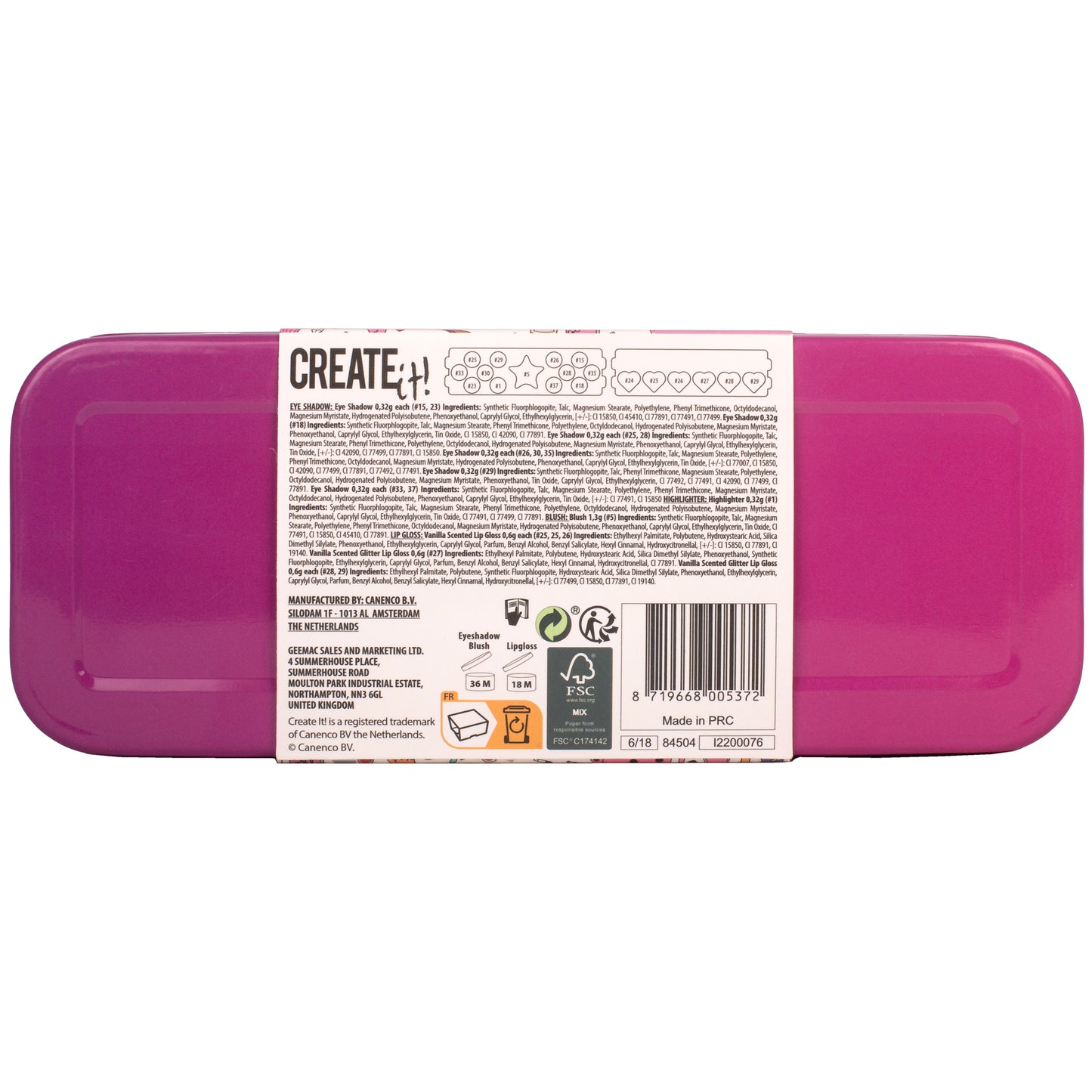 Create It! 3-laags Make-up Blik - 84504