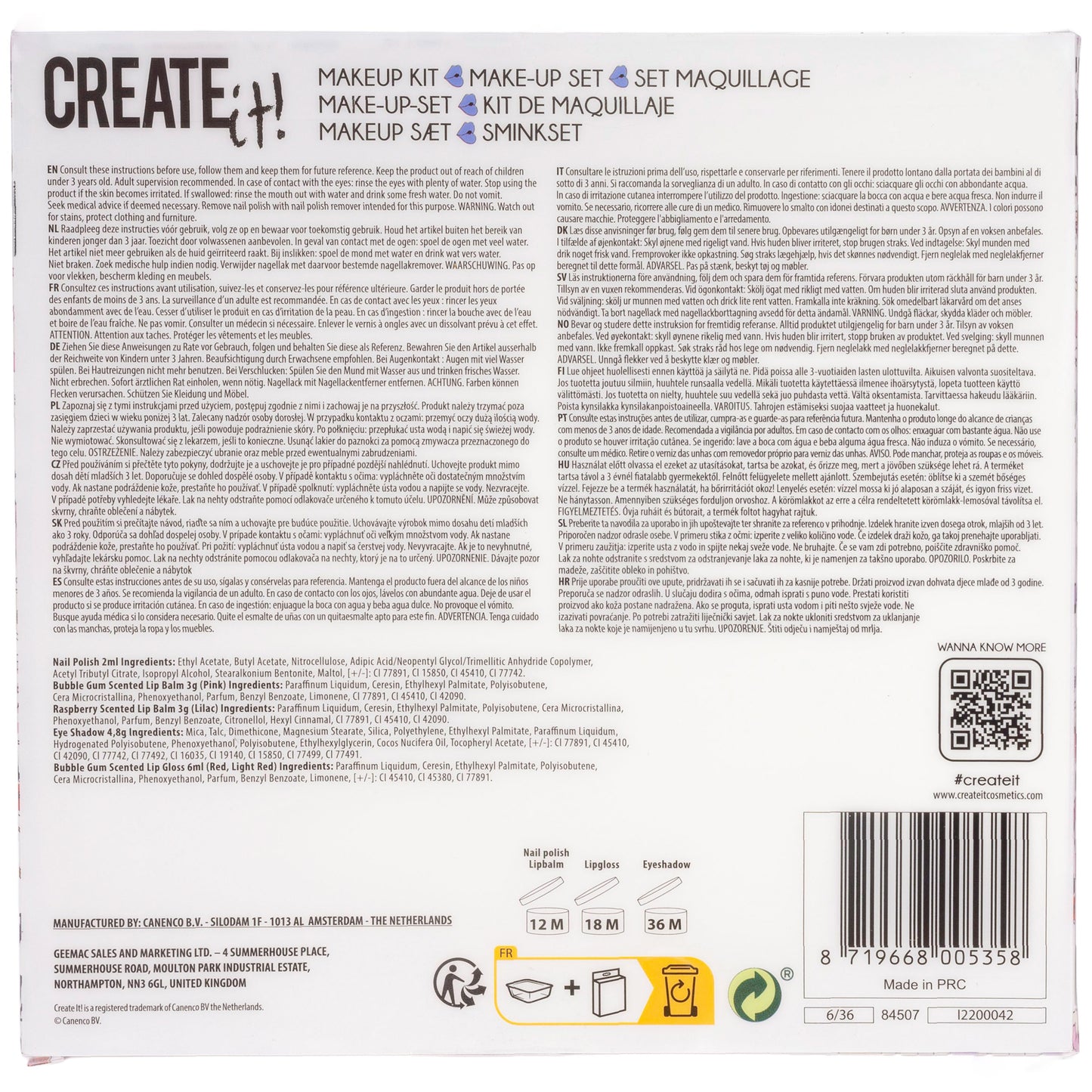 Create It! Make-up Set Roze Lila - 84507