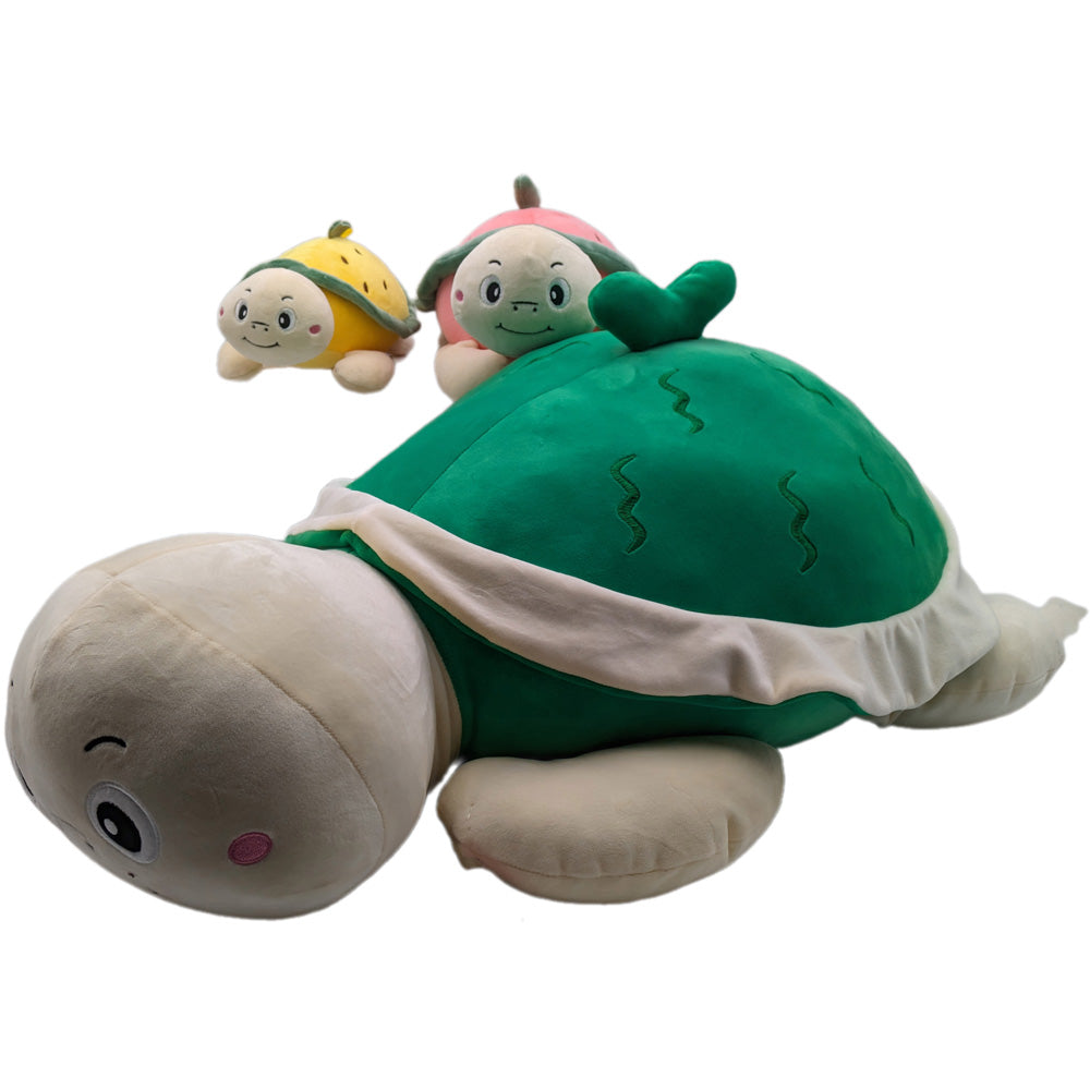 Schildpad Fruit - Knuffel - 3 Assorti - 37 cm